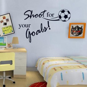 Shoot For Your Goals Words And Football Quotes Sticker  